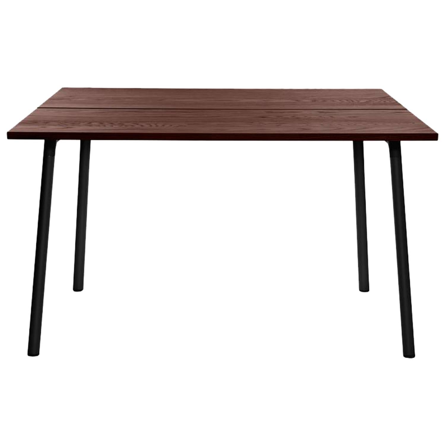 Emeco Run Medium Table in Black Powder-Coat and Walnut by Sam Hecht & Kim Colin For Sale