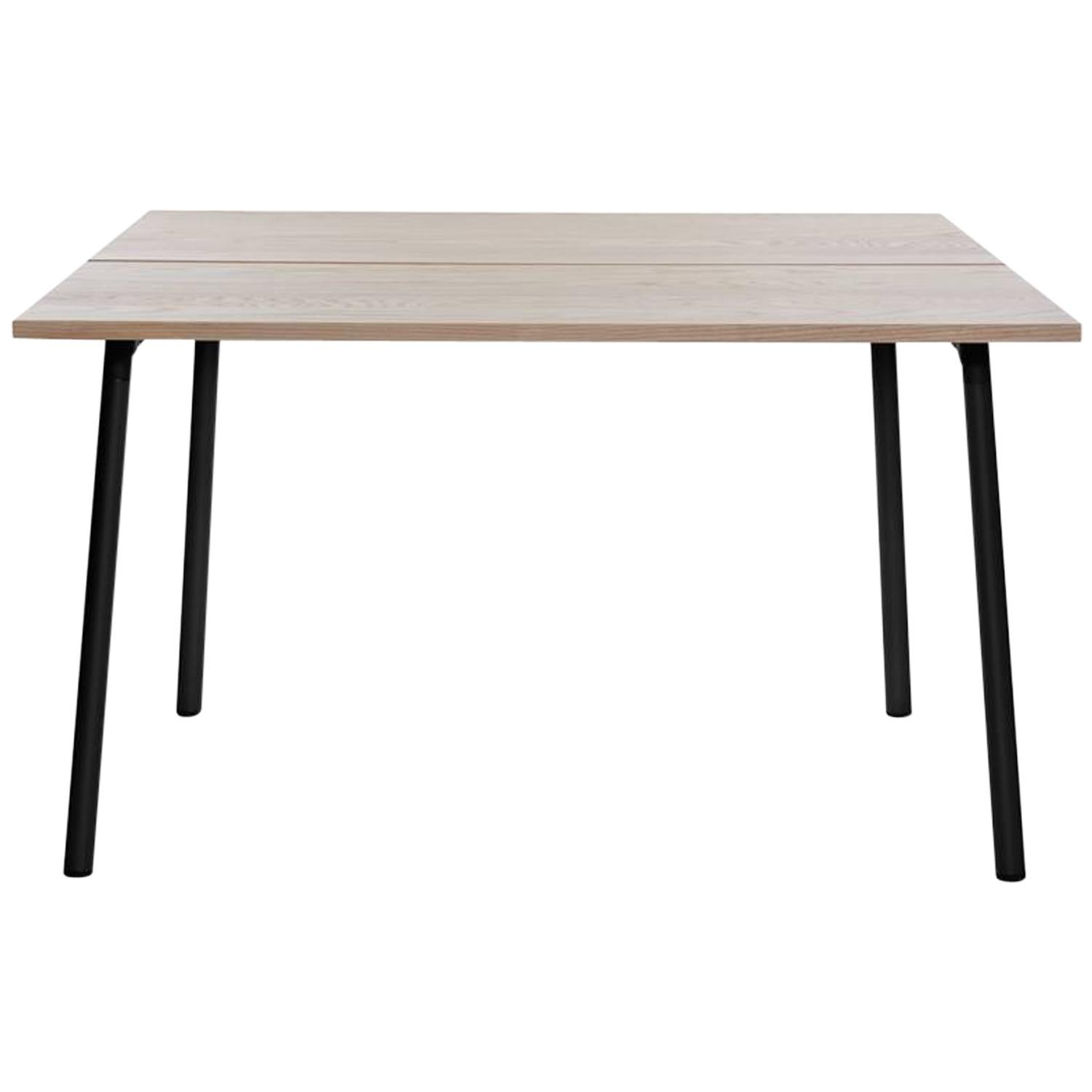 Emeco Run Medium Table in Black Powder-Coat and Ash by Sam Hecht & Kim Colin For Sale