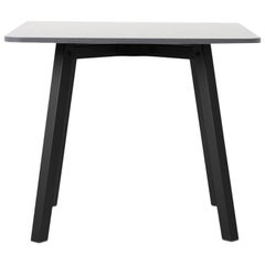 Emeco Su Low Table in Black Aluminum with White Laminate Top by Nendo