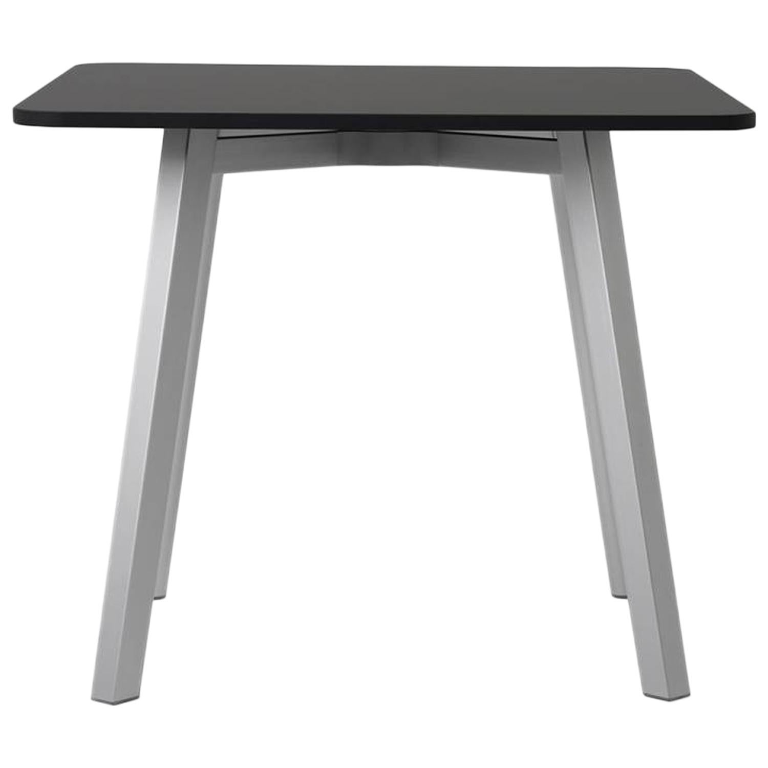 Emeco Su Low Table in Natural Aluminum with Black Laminate Top by Nendo