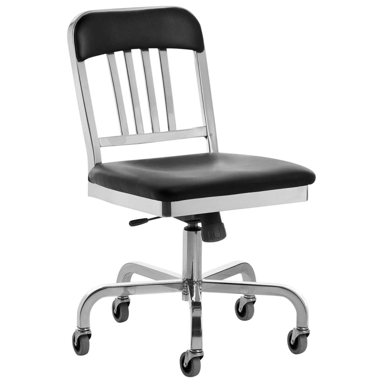 Emeco Navy Swivel Chair in Polished Aluminum with Bar Back by US Navy ...