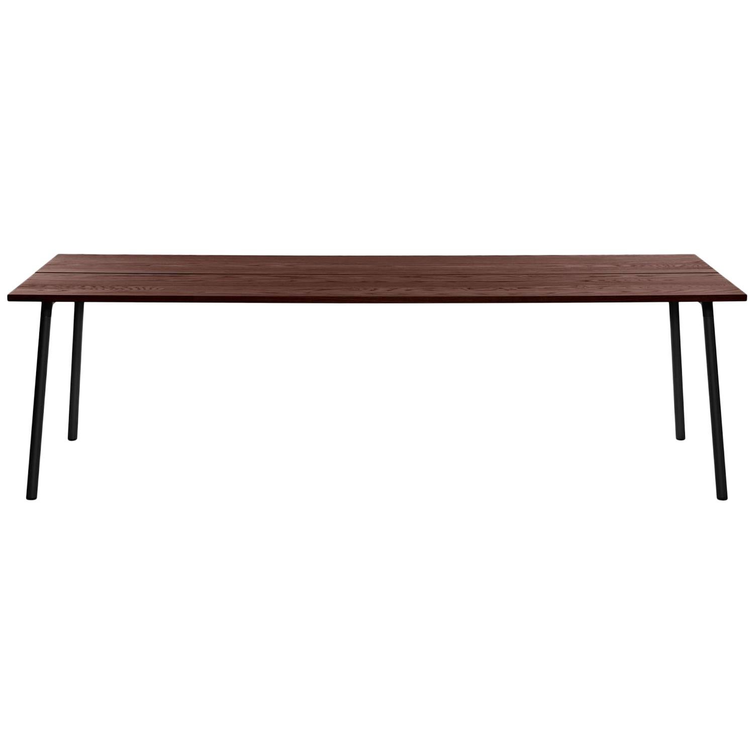 Emeco Run Extra Large Table in Black Powder-Coat & Walnut, Sam Hecht & Kim Colin For Sale