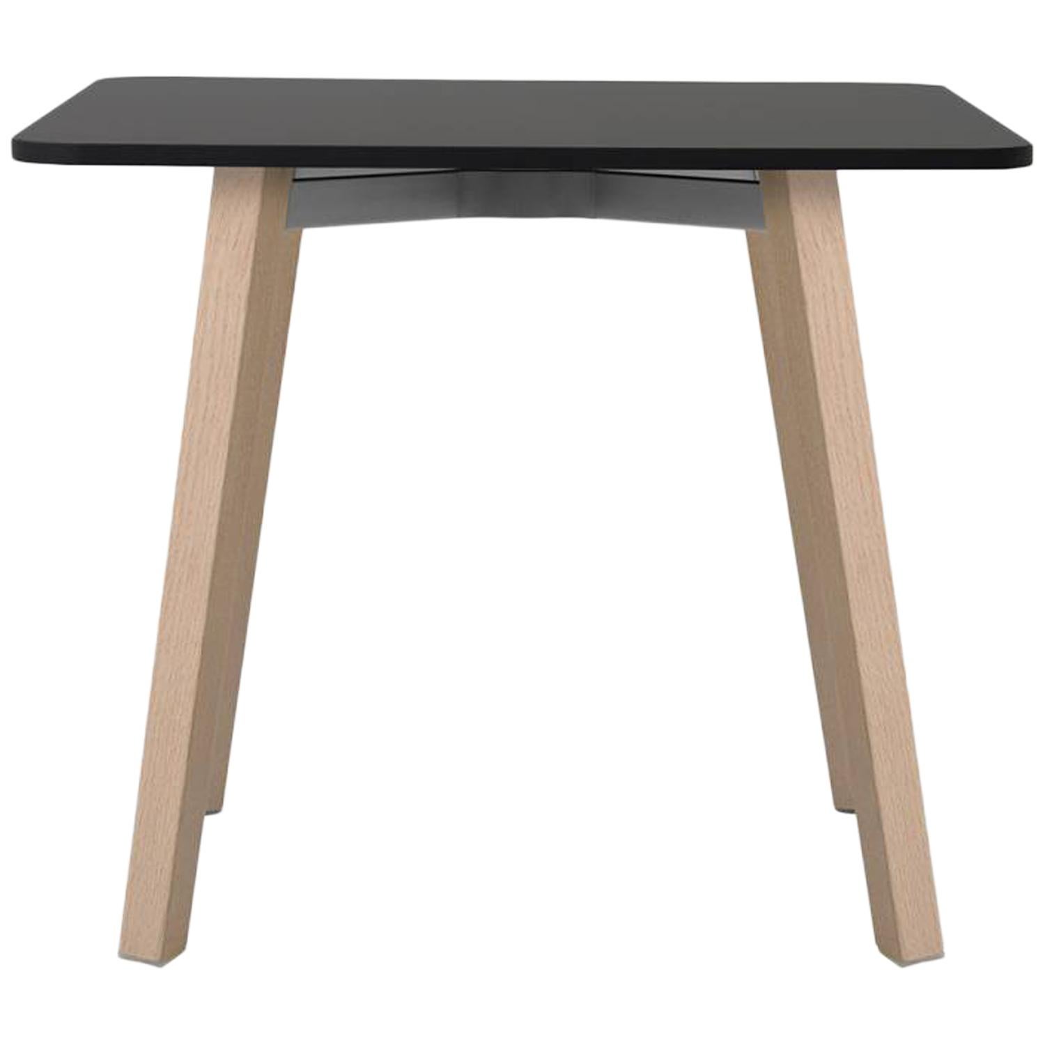 Emeco Su Low Table in Wood with Black Laminate Top by Nendo
