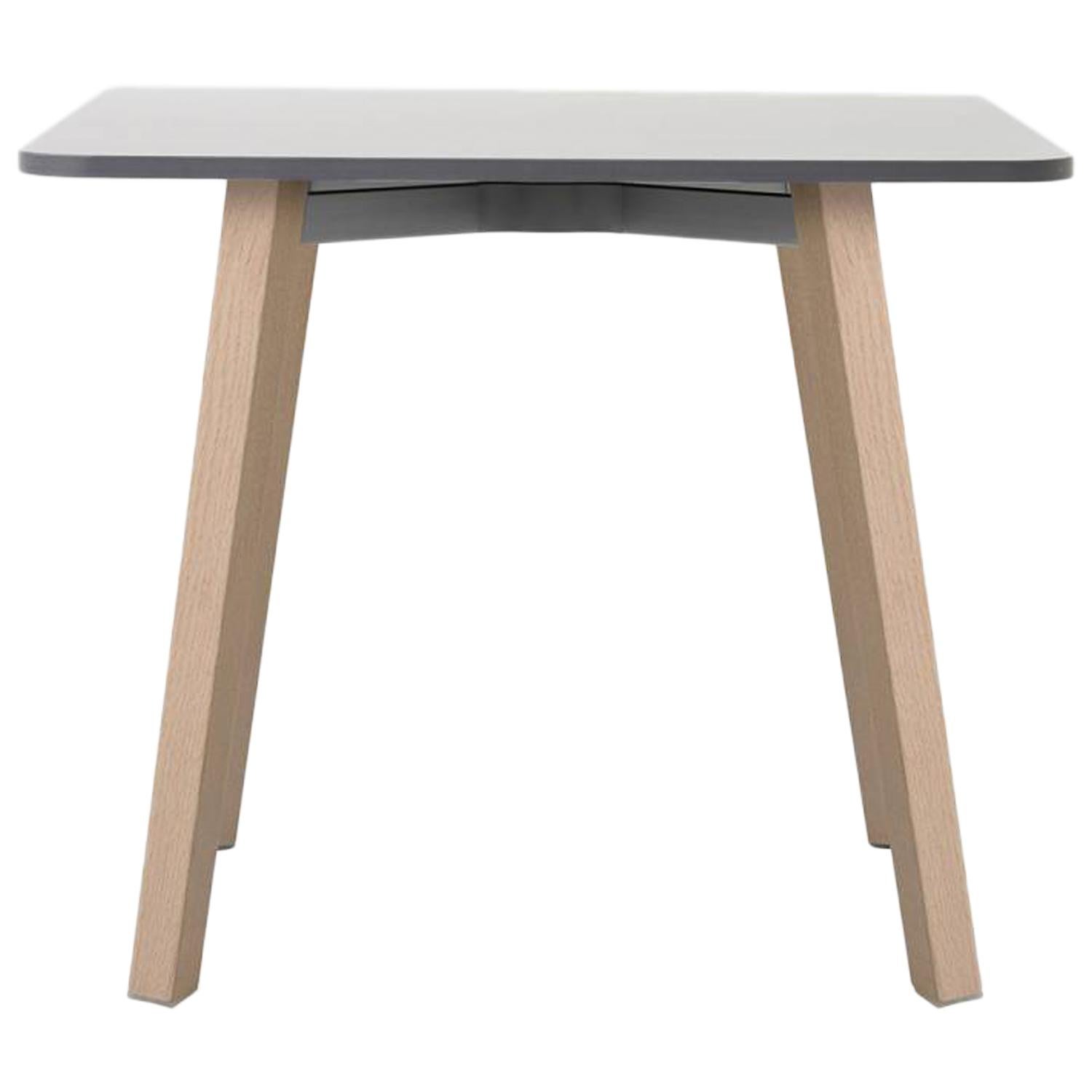 Emeco Su Low Table in Wood with White Laminate Top by Nendo