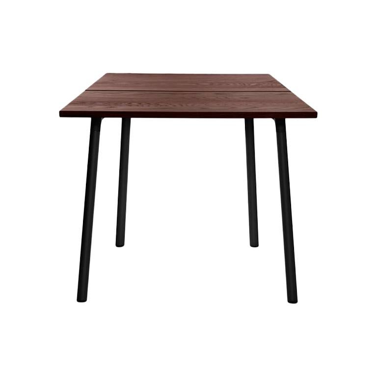 Emeco Run Small Table in Black Powder-Coat and Walnut by Sam Hecht & Kim Colin For Sale