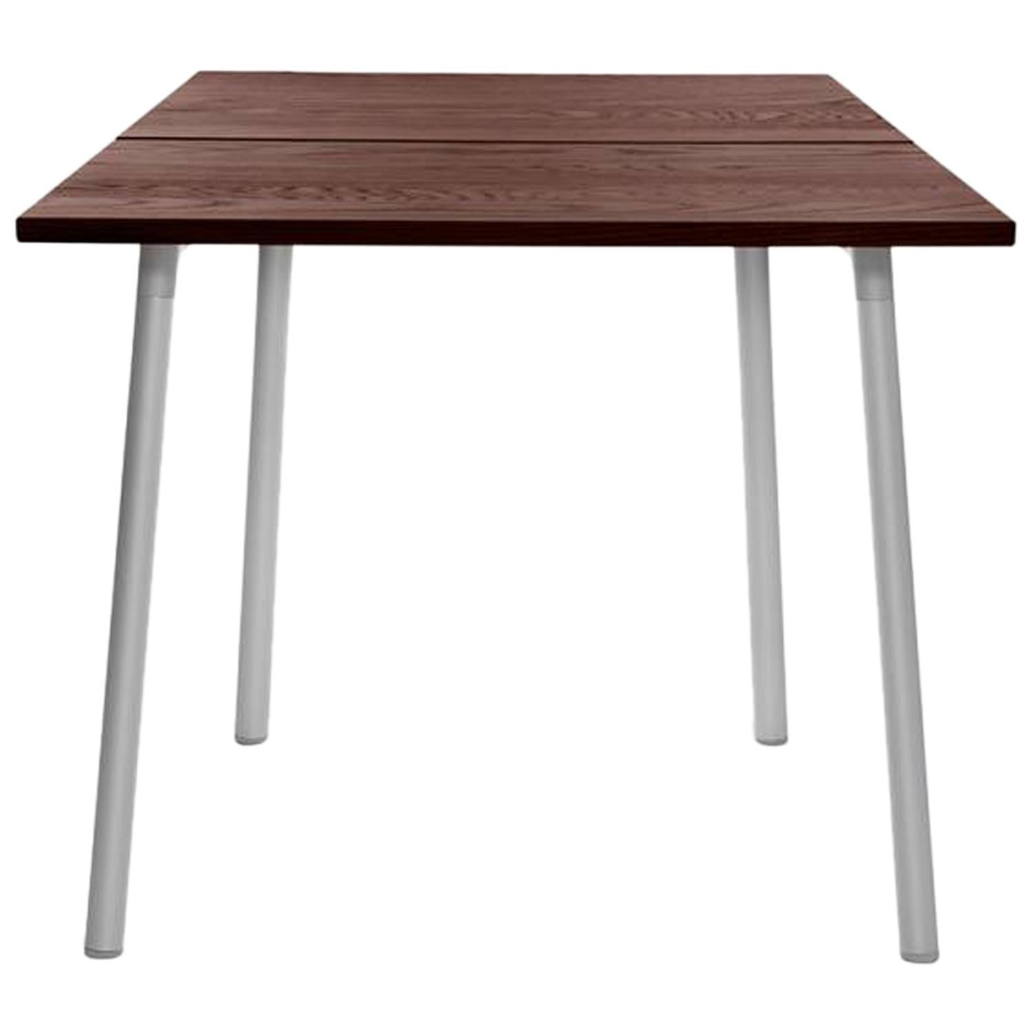 Emeco Run Small Table in Aluminum and Walnut by Sam Hecht & Kim Colin For Sale