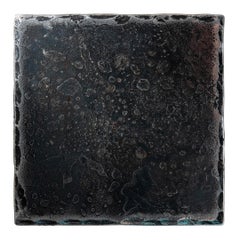 Forged Steel Square Coaster with Hammered and Polished Edges