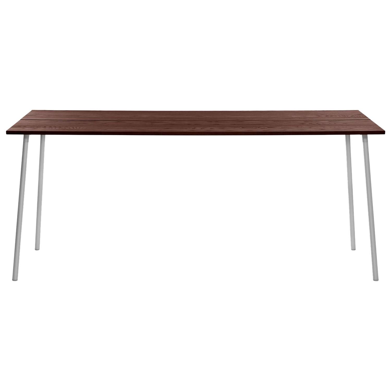 Emeco Run XL High Table in Clear Anodized & Walnut by Sam Hecht + Kim Colin