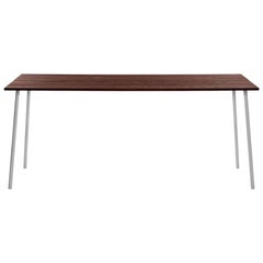Emeco Run XL High Table in Clear Anodized & Walnut by Sam Hecht + Kim Colin