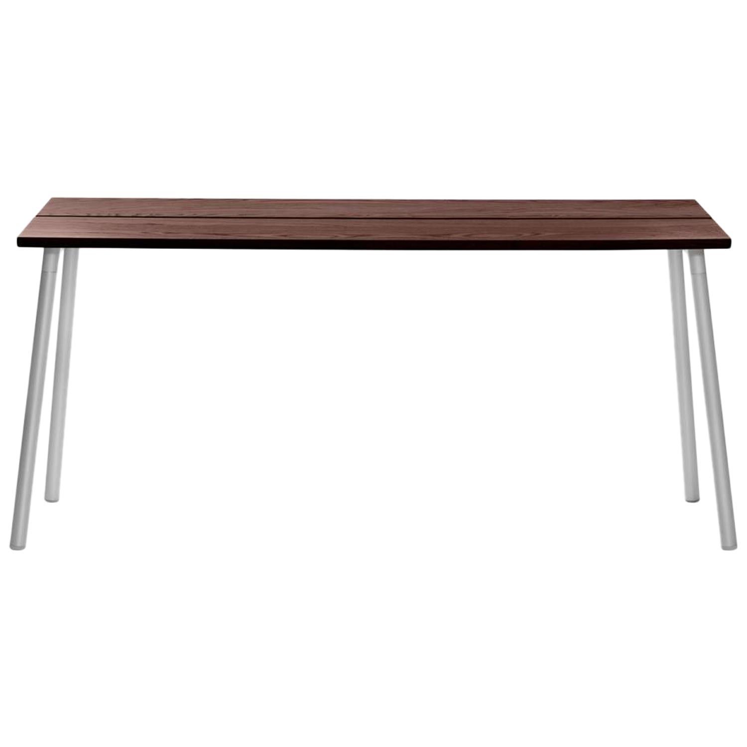 Emeco Run Small Side Table in Aluminum & Walnut by Sam Hecht + Kim Colin For Sale