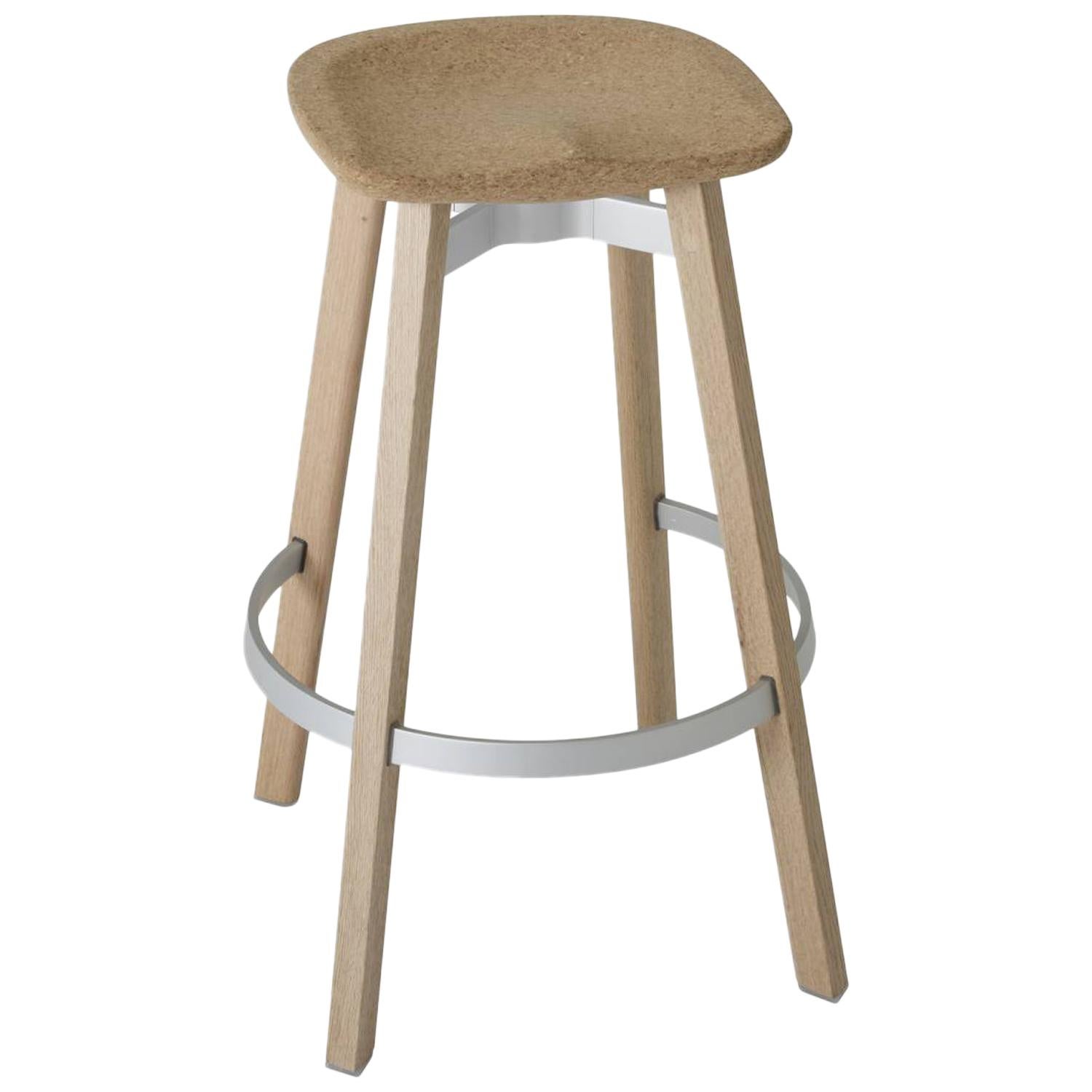 Emeco Su Barstool in Wood w/ Cork Seat by Nendo For Sale