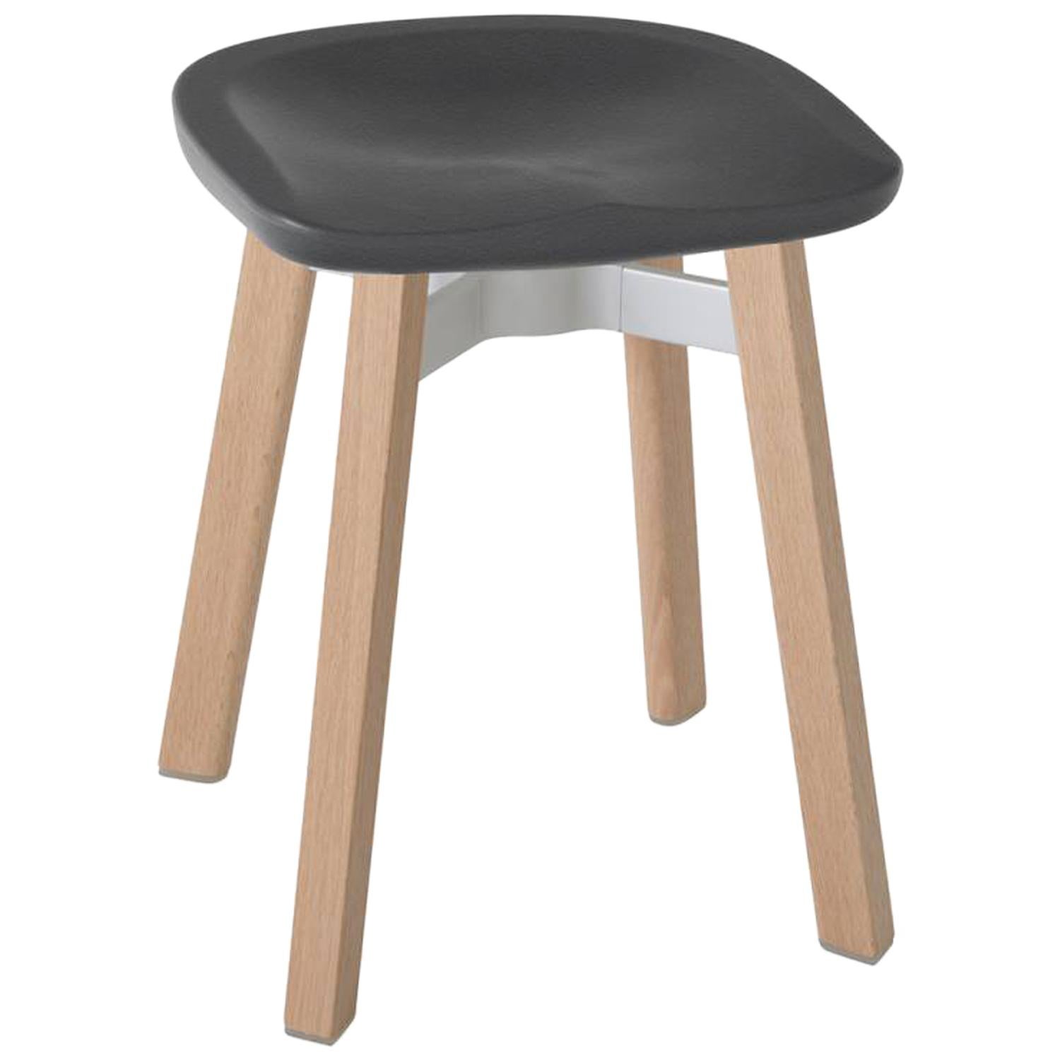 Emeco Su Small Stool in Wood W/ Charcoal Seat by Nendo For Sale at 1stDibs