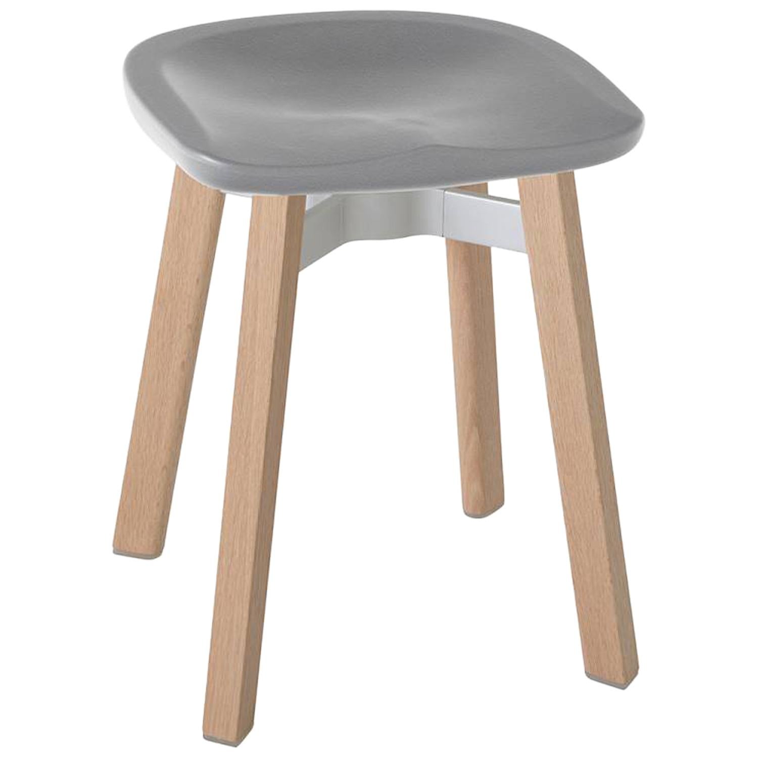 Emeco Su Small Stool in Wood with Flint Seat by Nendo