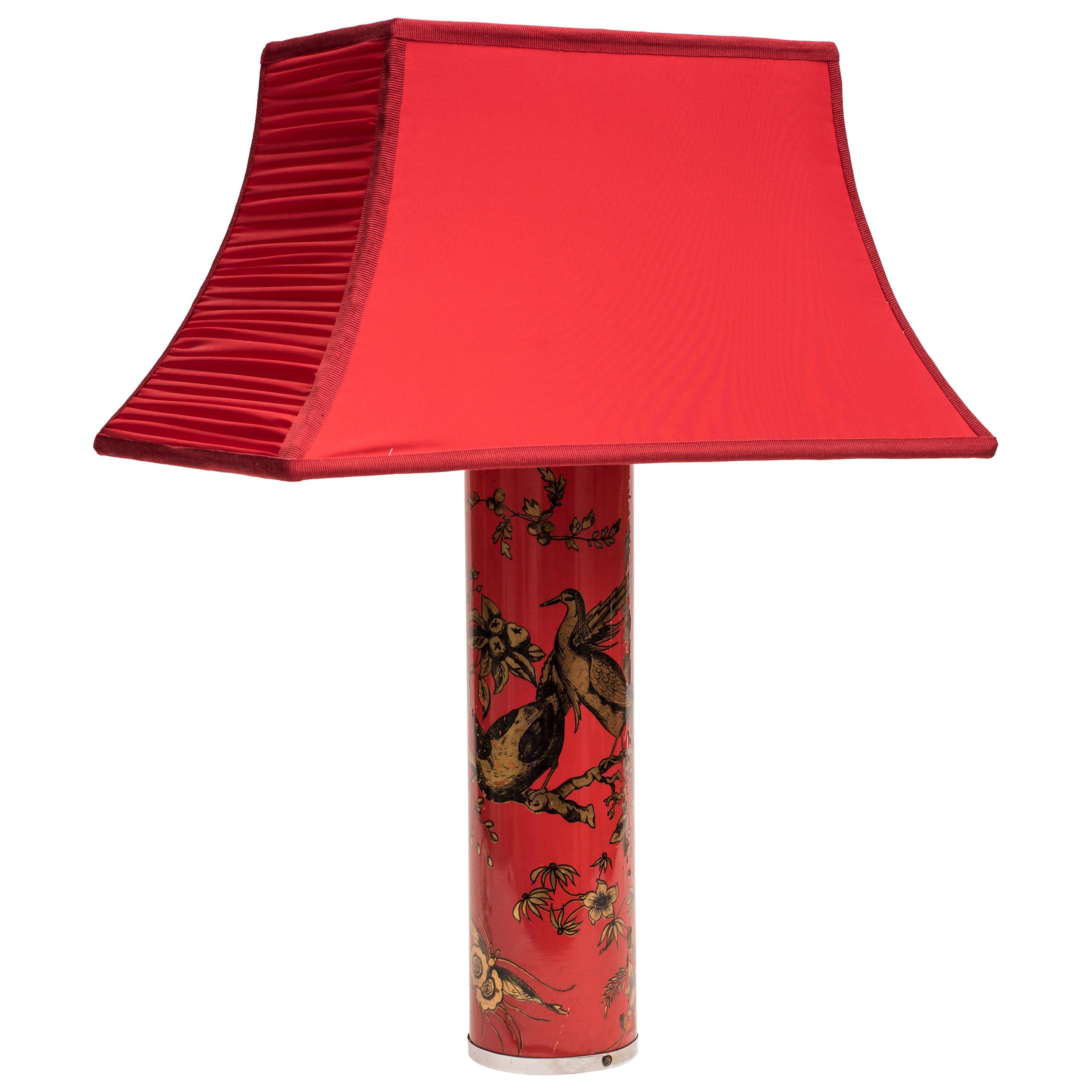 Original Vintage Red Lamp by Piero Fornasetti, 1960s