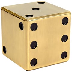 Dice Brass Box in Antique Brass Finish