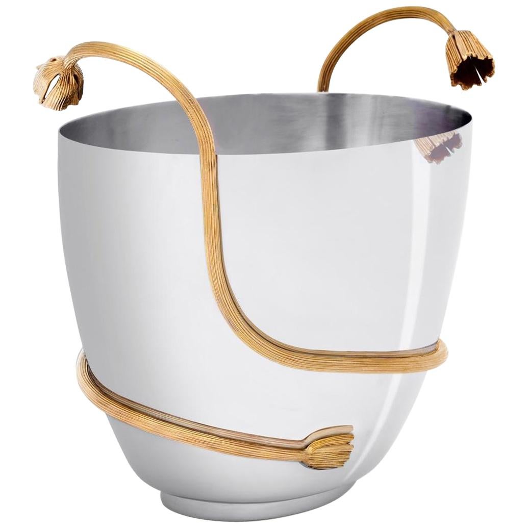 Gold Stalk Champagne Cooler with 24-Karat Gold-Plated