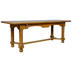 French Antique Dining Table, Oak, Seating Up to Eight, Early 20th Century