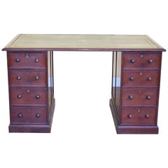 18th Century George III Mahogany Knee Hole Pedestal Desk