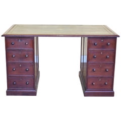 18th Century George III Mahogany Knee Hole Pedestal Desk 