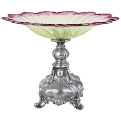 Centerpiece by W. Bachmann with Kralik Glass Bowl, Austria, circa 1880