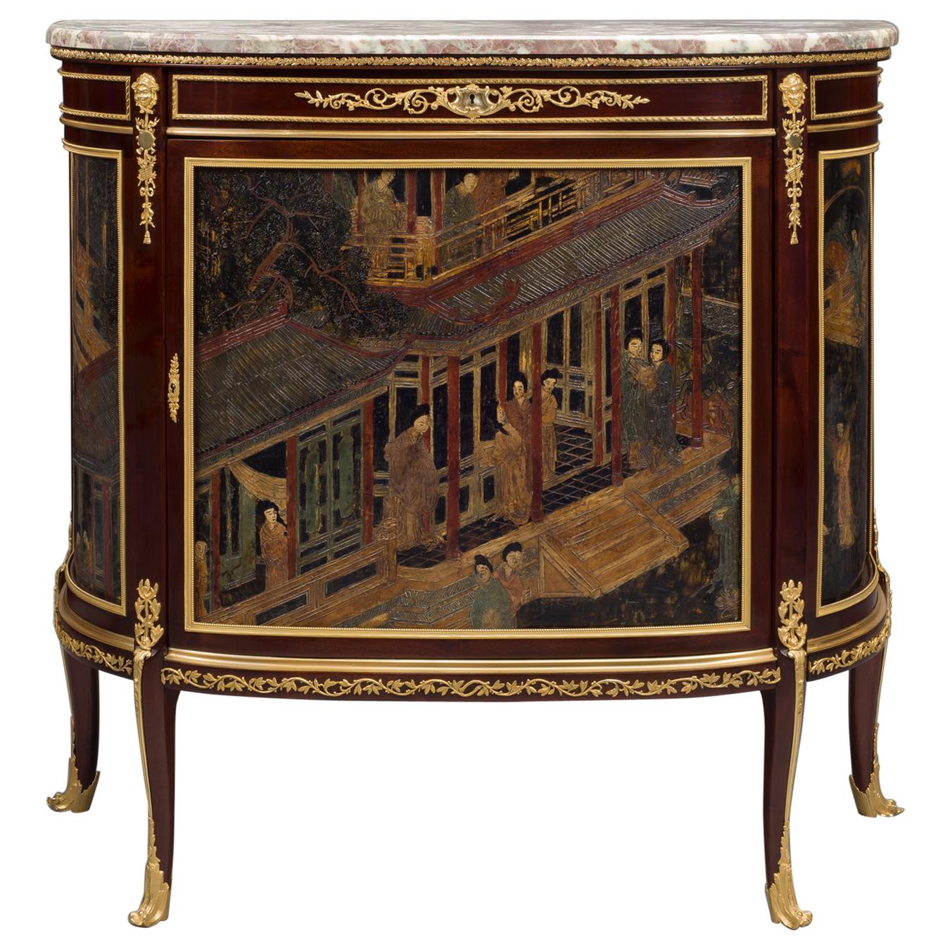 Louis XVI Style Mahogany and Lacquer Commode by François Linke, circa 1890