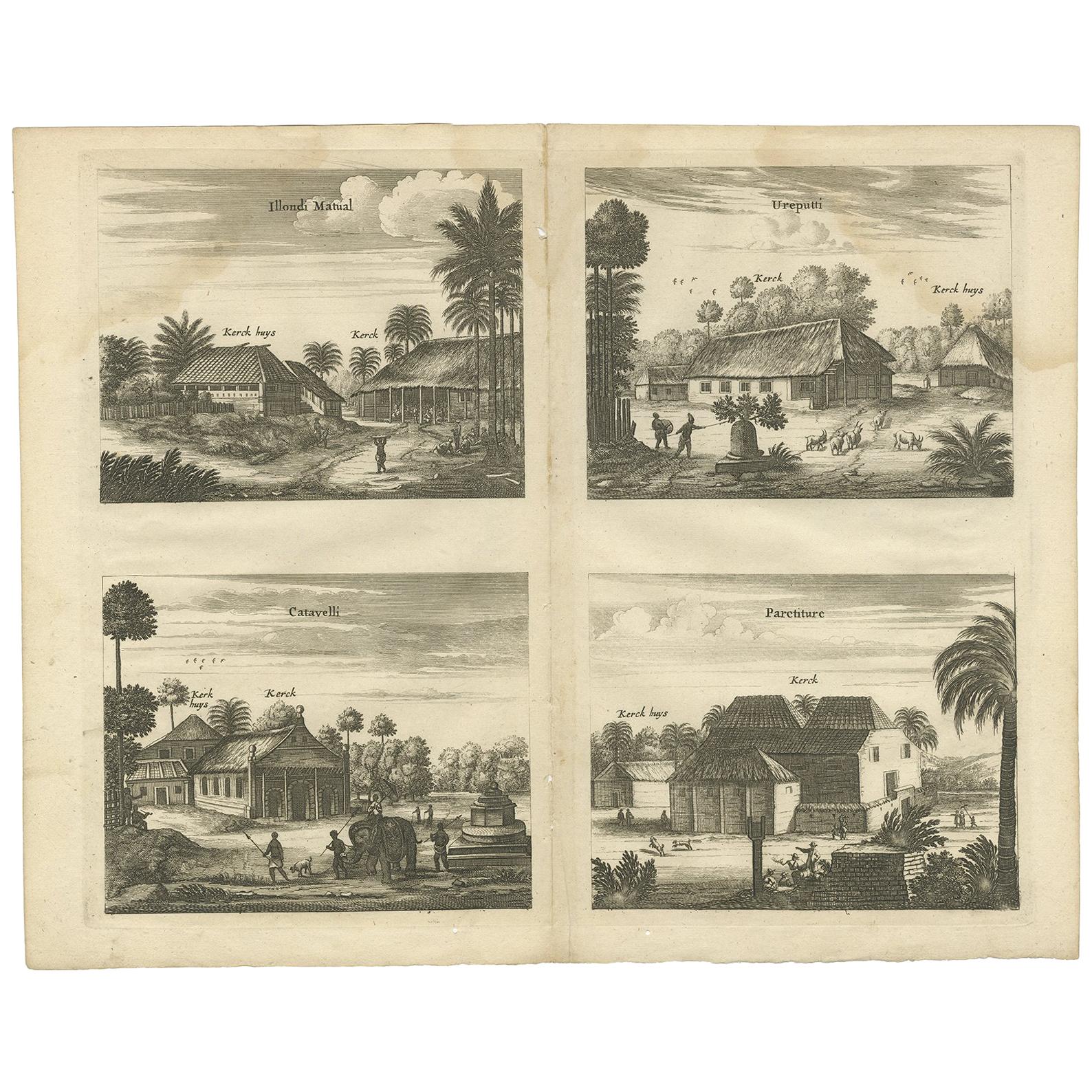 Stampa antica delle chiese di Ilondi Matual, Ureputti, Catavelli e Paretitu