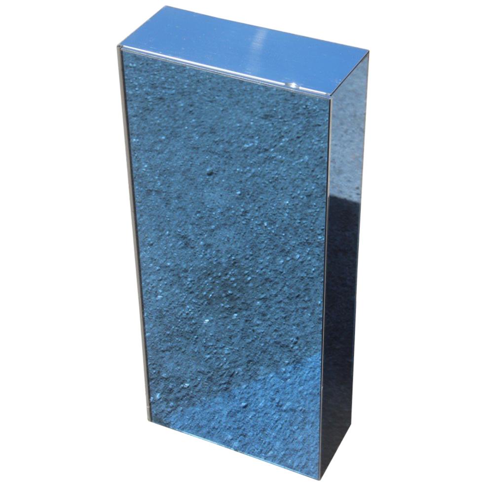 Locker Rectangular Cobalt Blue Glass Italy Design 1960 Mirror Art Bathroom Veca