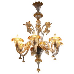 Murano Glass Chandelier and 2 Wall Lights