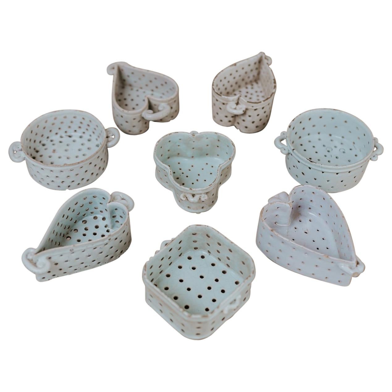 Collection of Porcelain Cheese Moulds For Sale