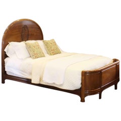 Antique Wooden Bed with Oval Cameo, WK112