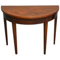 Elegant D Shaped Regency Mahogany Antique Console or Games Table