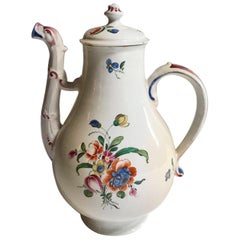 Italy Richard Ginori Porcelain Coffee Pot Multi-Color Country Flowers Decor