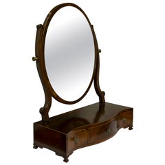 Georgian Mahogany Oval Dressing Table Mirror, circa 1800