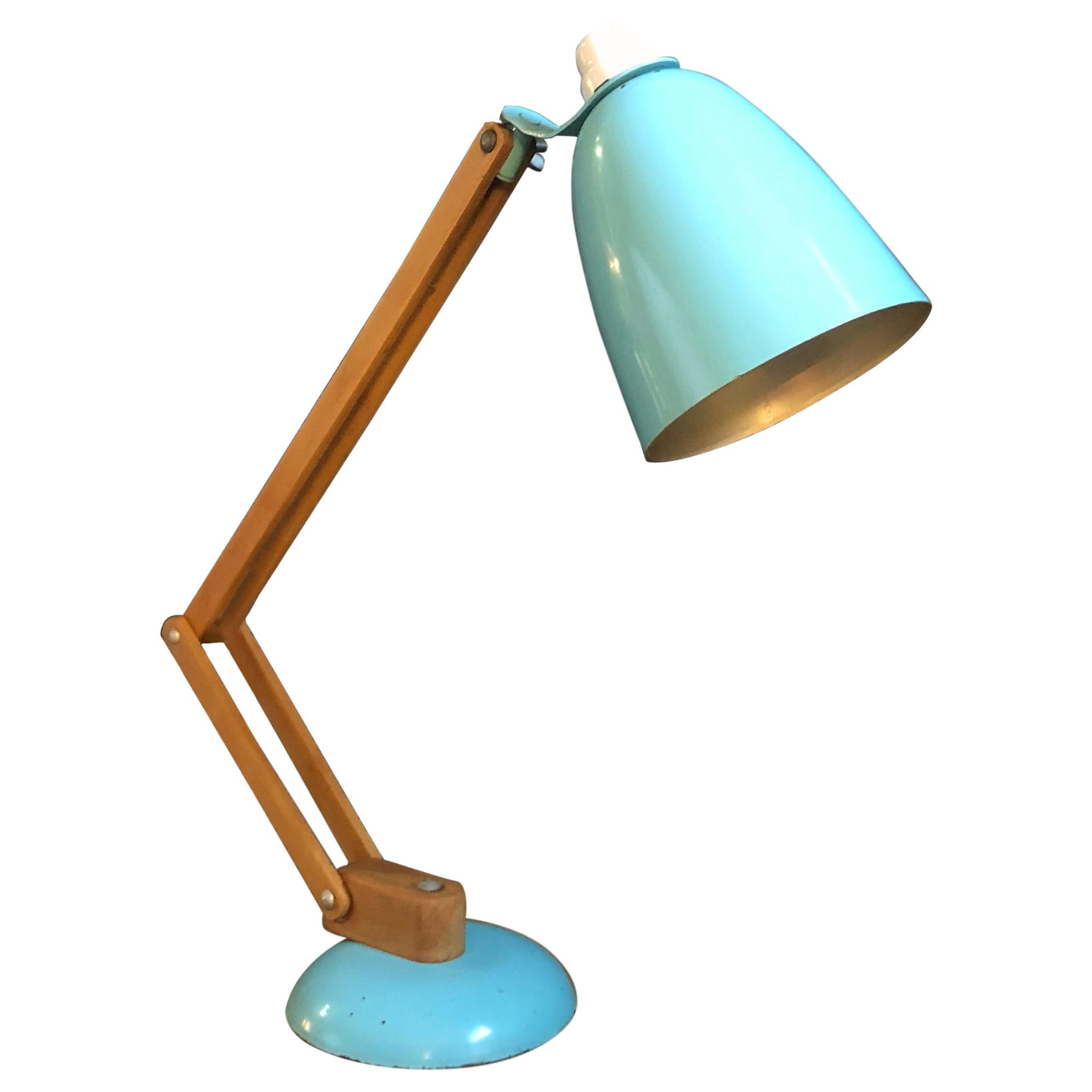 Vintage Midcentury Maclamp by Terence Conran Desk Lamp in Turquoise
