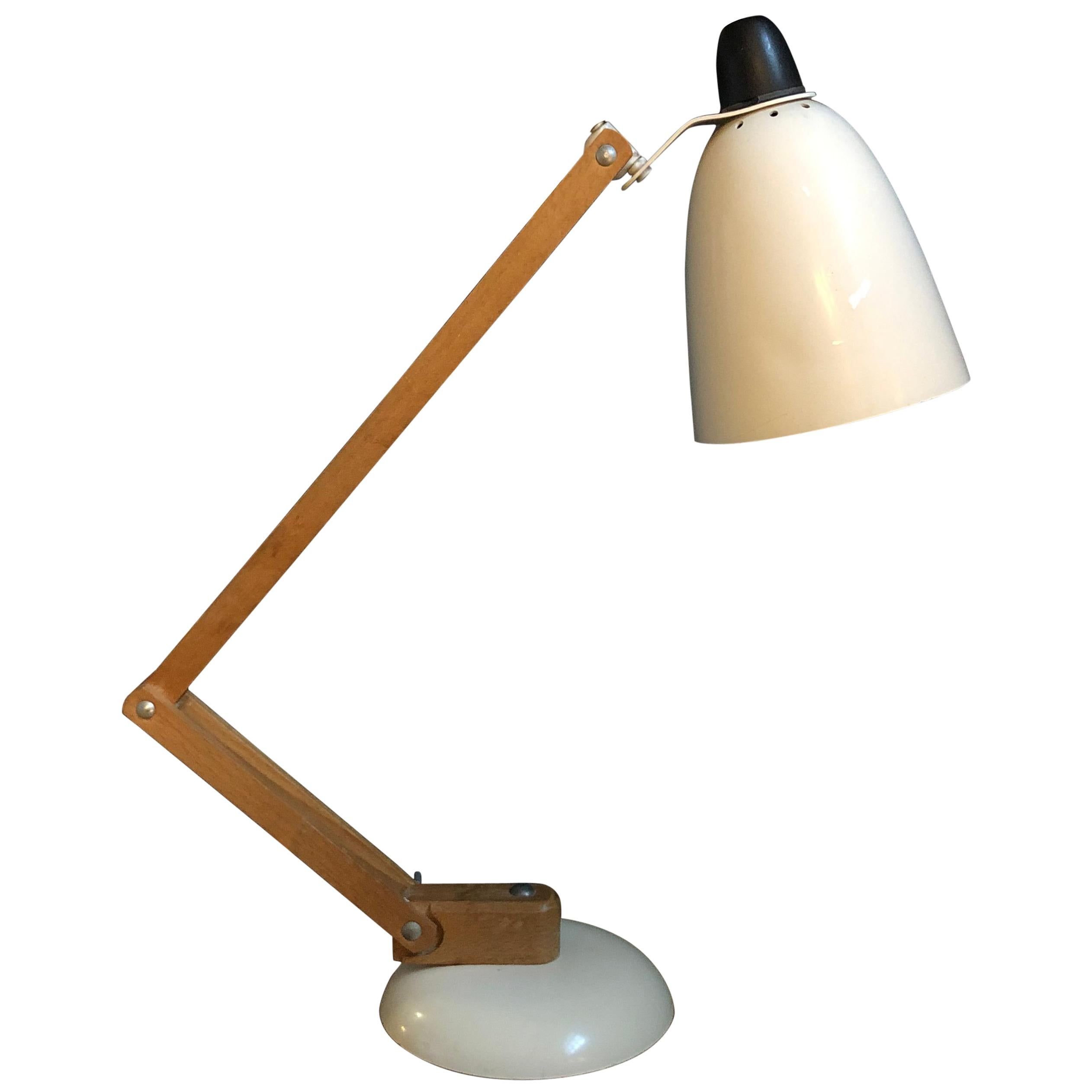 Vintage Midcentury Maclamp by Terence Conran Desk Lamp in White