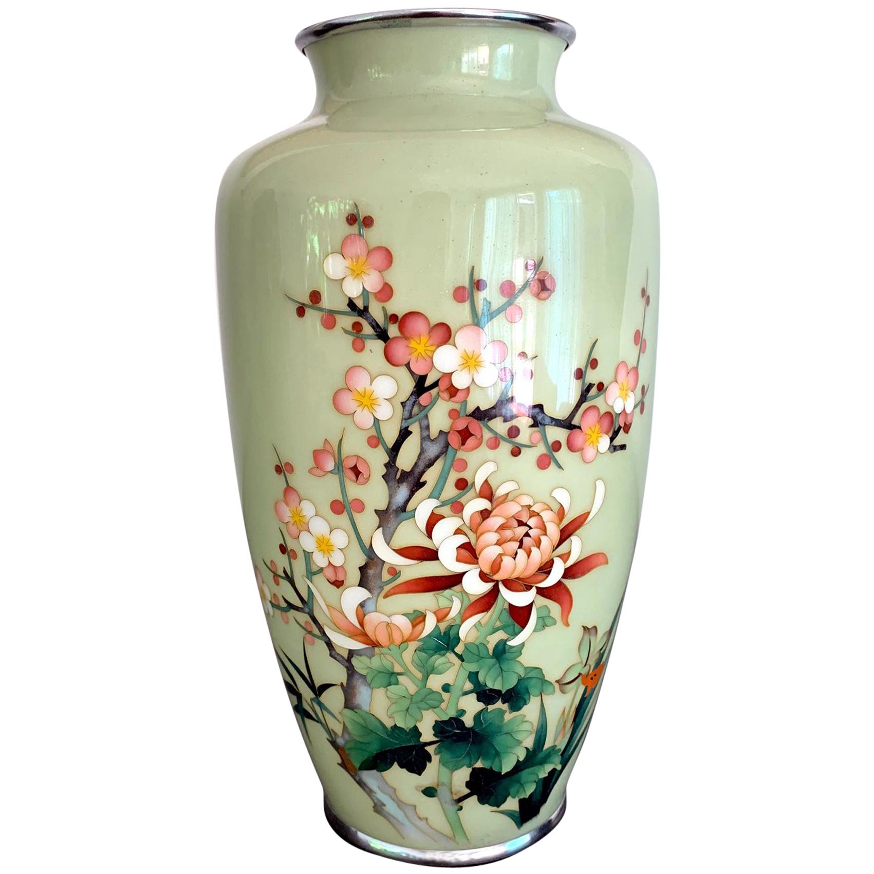 Japanese Cloisonne Vase by Ando Jubei  For Sale