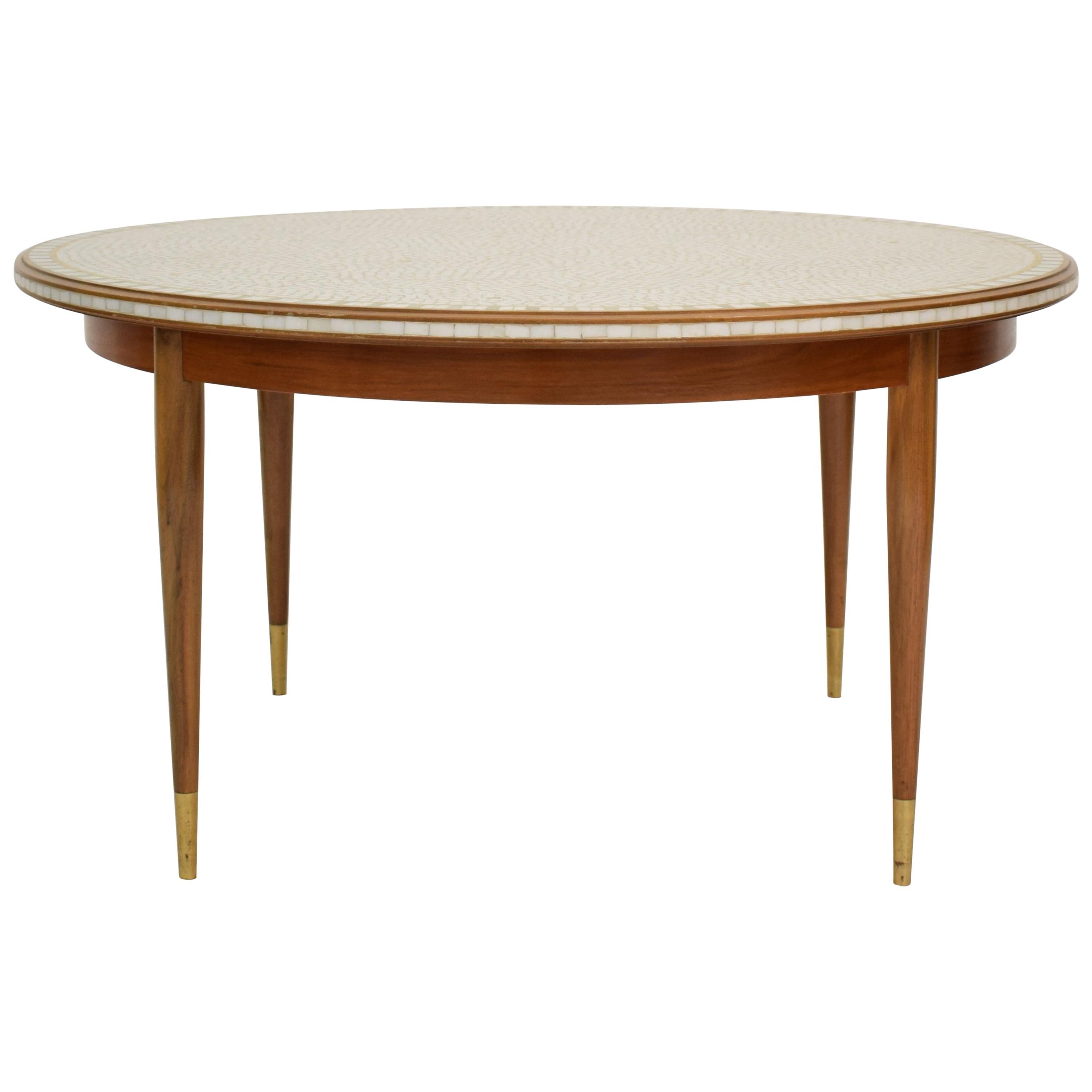 Midcentury Round Mosaic Coffee Table by Berthold Müller, 1960s