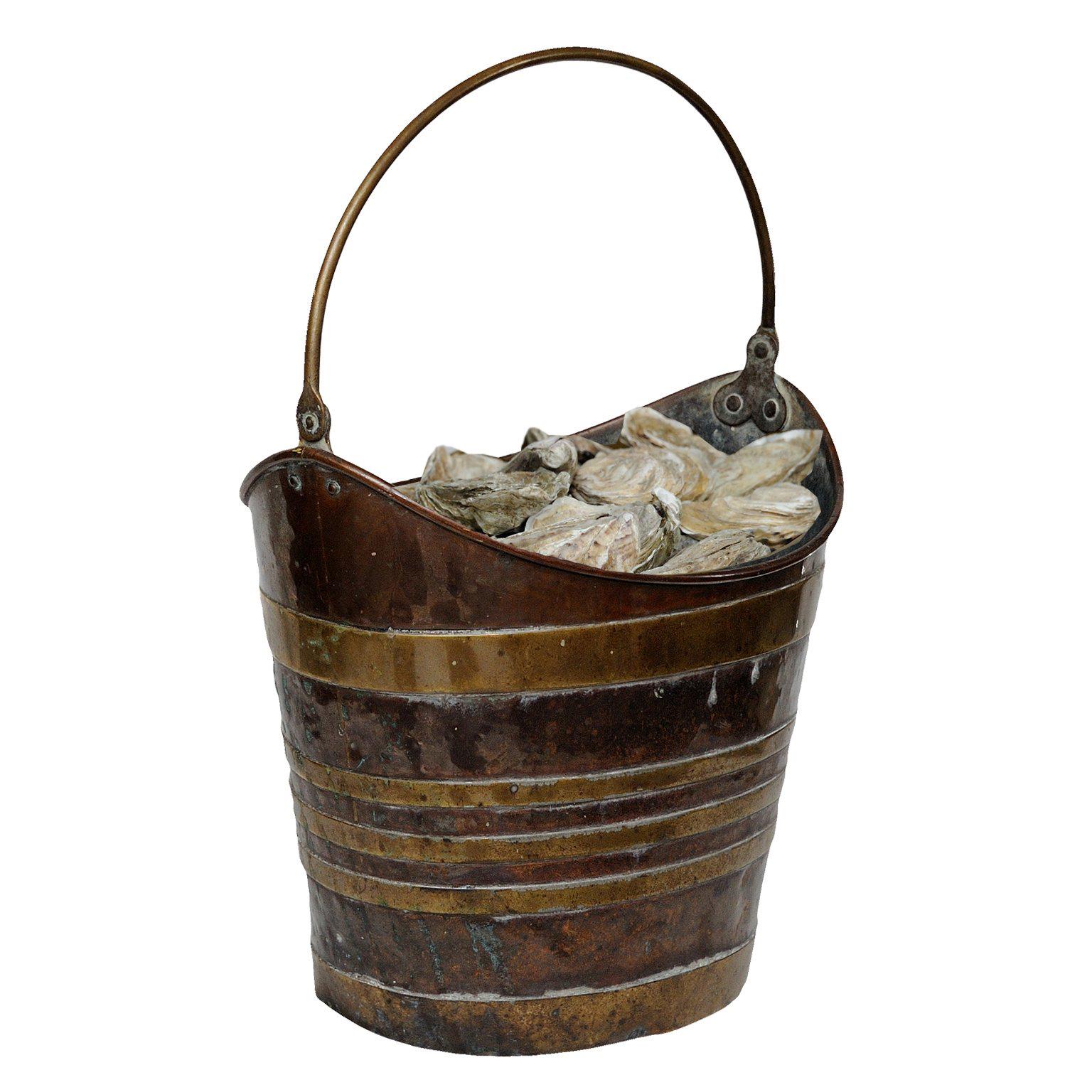 Copper Oyster Bucket with Brass Banding, circa 1820 For Sale at 1stDibs