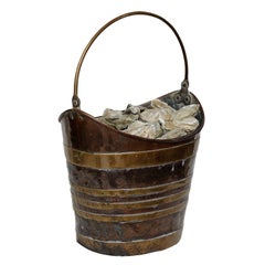 Copper Oyster Bucket with Brass Banding, circa 1820