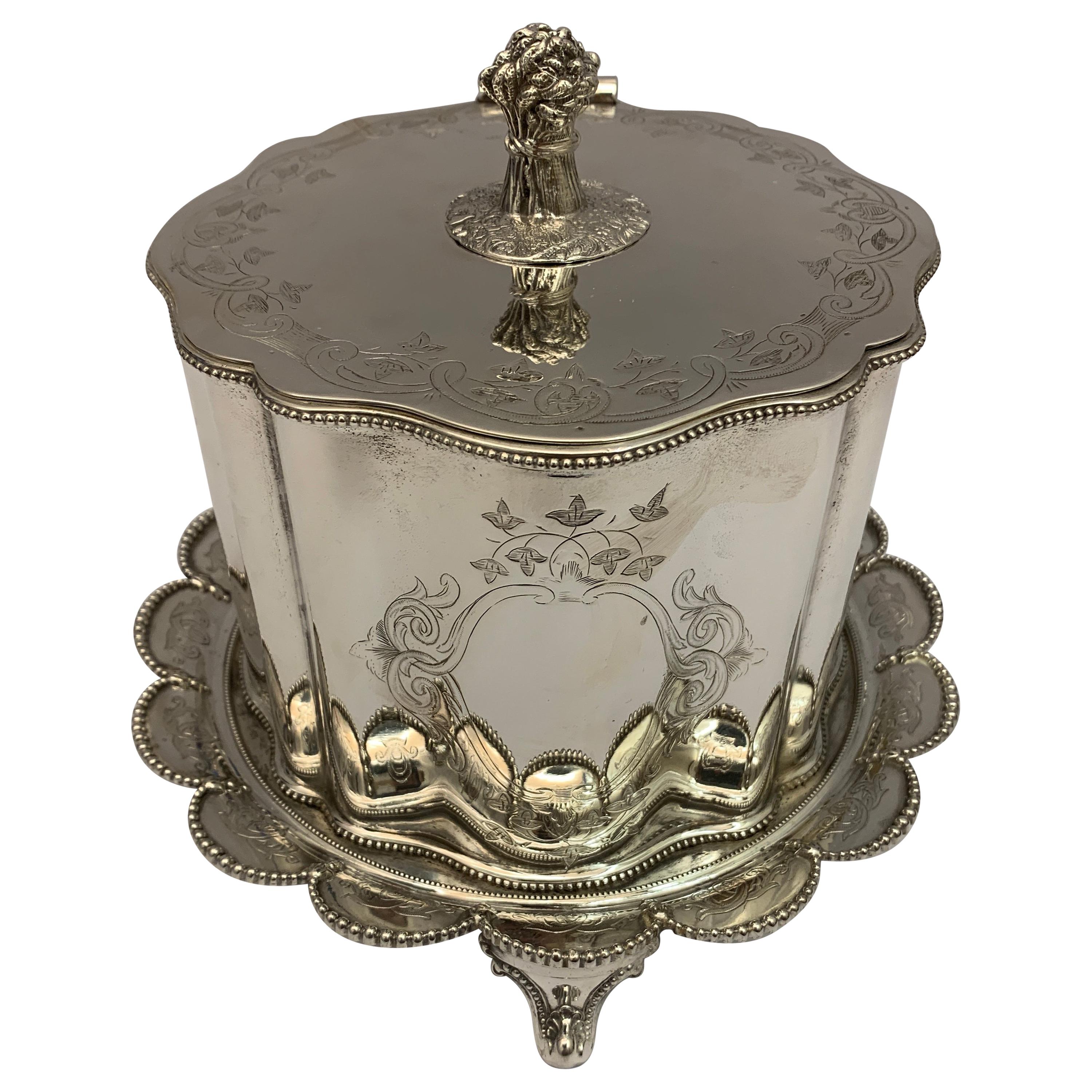 Beautifully Styled Silver Plate Biscuit or Cookie Box, 1900