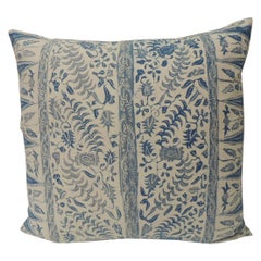 Vintage Batik Blue and White Square Decorative Pillow