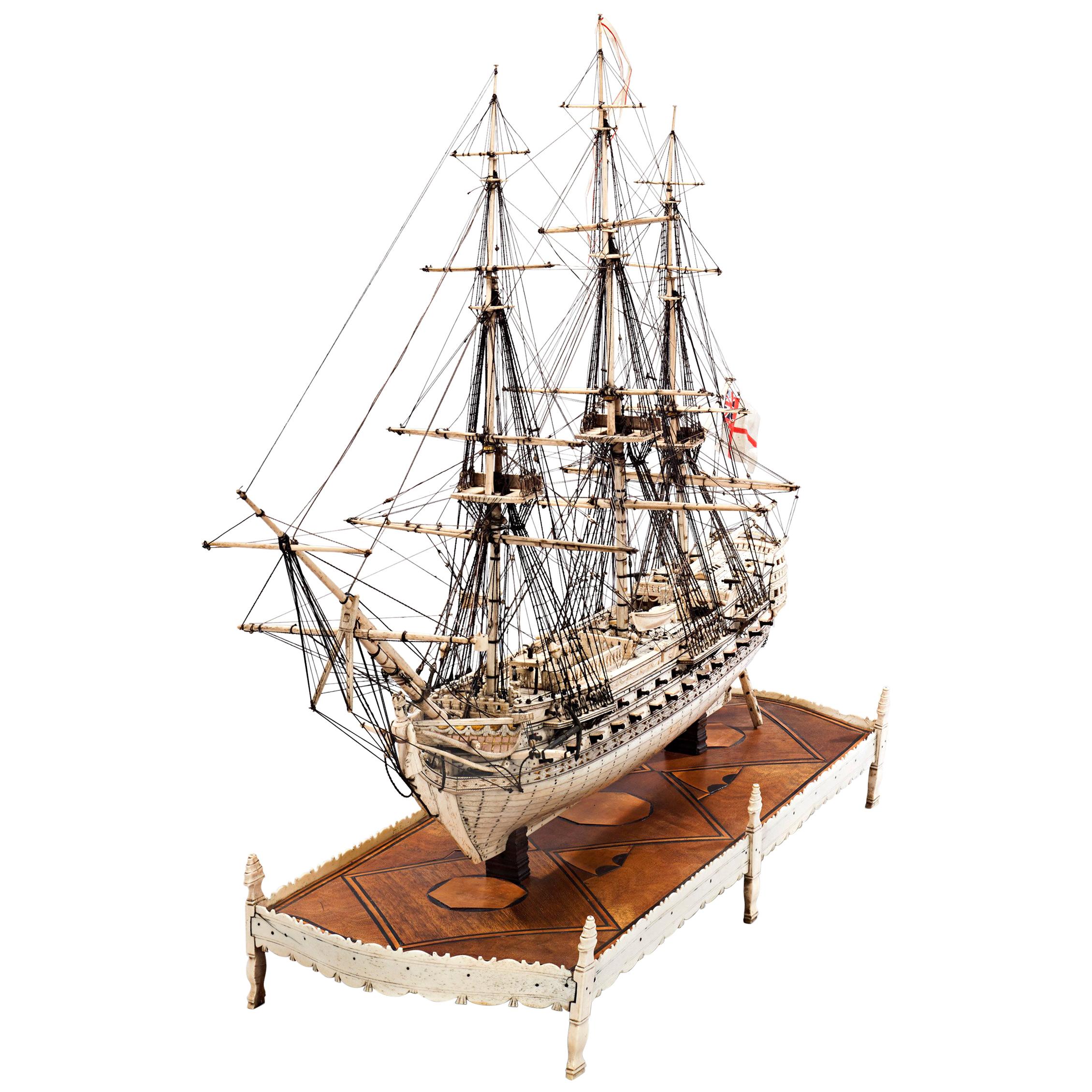 French Prisoner of War Ship Model, Le Héros