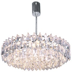 Vienna Bakalowits & Sons Large Chandelier Crystal & Silver Plated