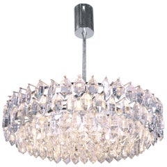 Grand lustre en cristal et plaqué argent Vienna Lobmeyr / Bakalowits & Sons