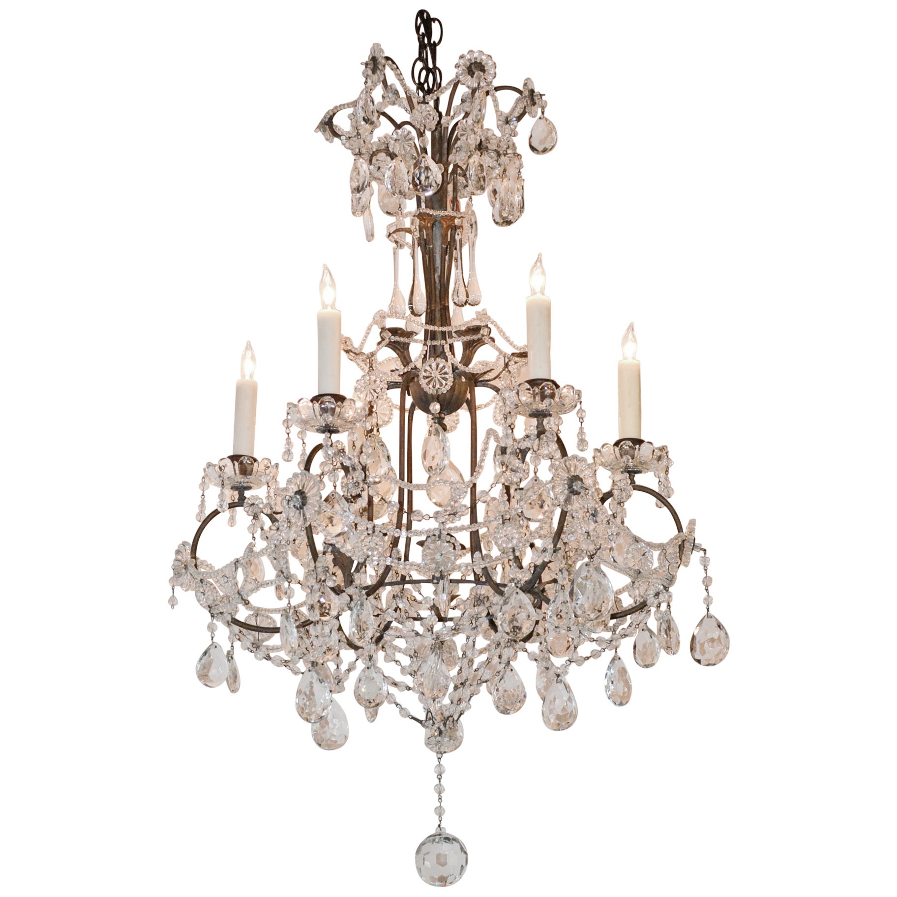 Italian Crystal Chandelier For Sale at 1stDibs