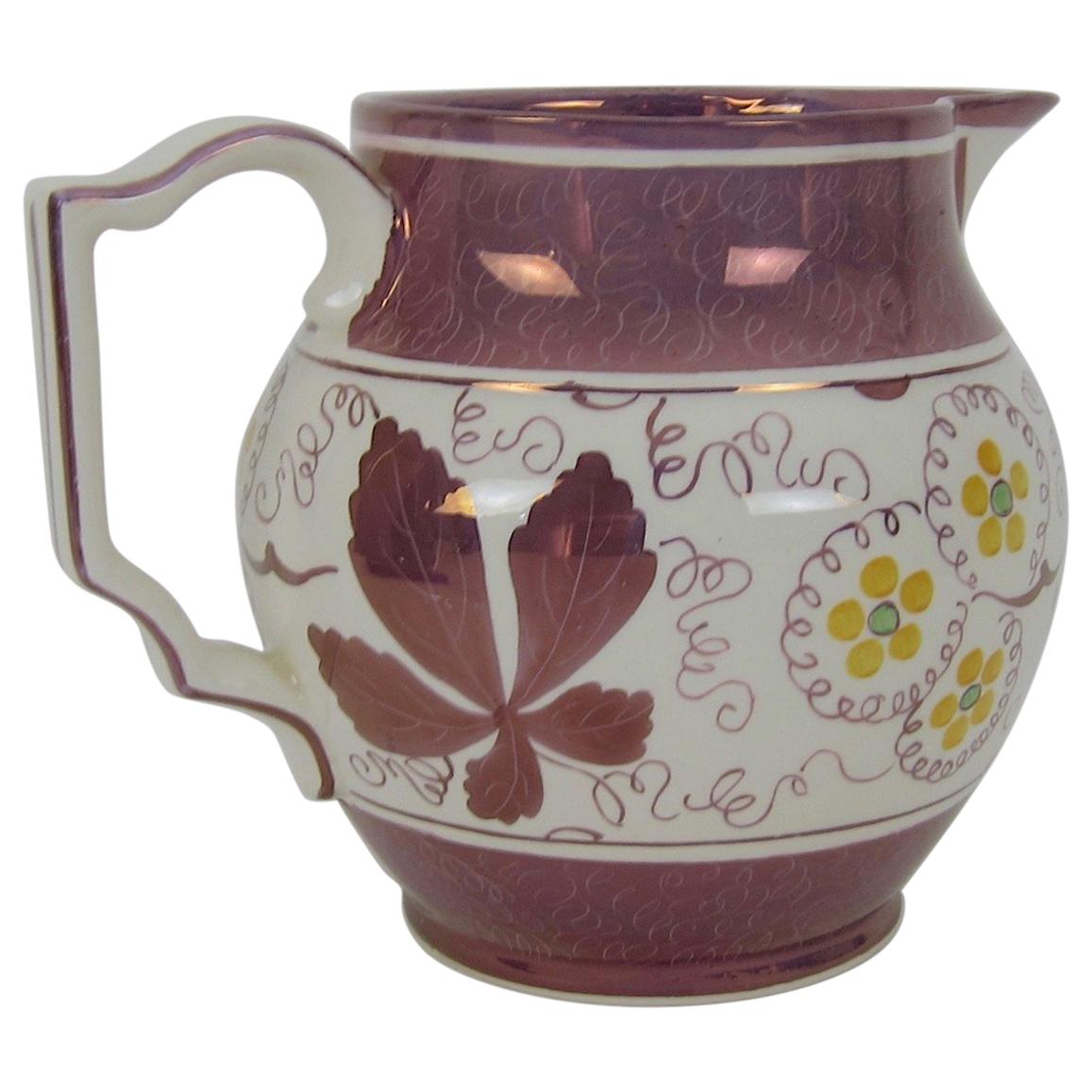 Gray's Pottery Stoke-on-Trent Hand Painted Lusterware Pitcher