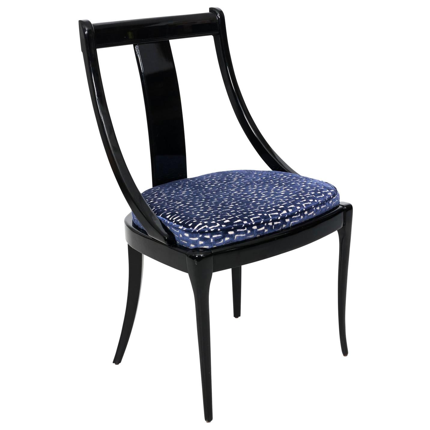 Black Lacquered Side Chair by Paco Capdell Sillala