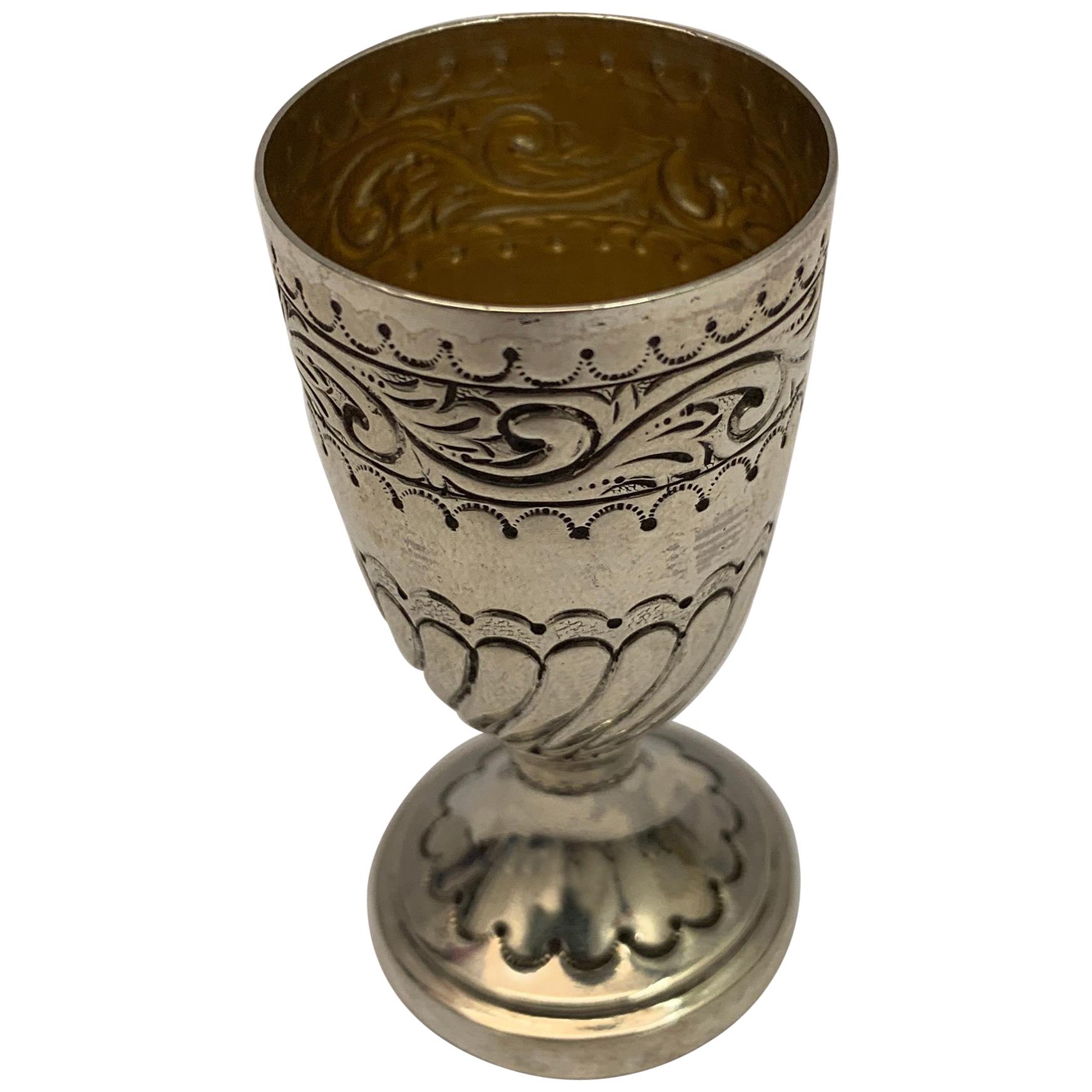 19th Century Miniature Silver Chalice For Sale