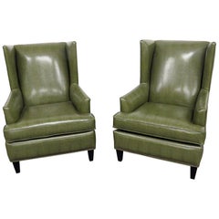 Pair of Kellex Seating Modern Wingback Chairs