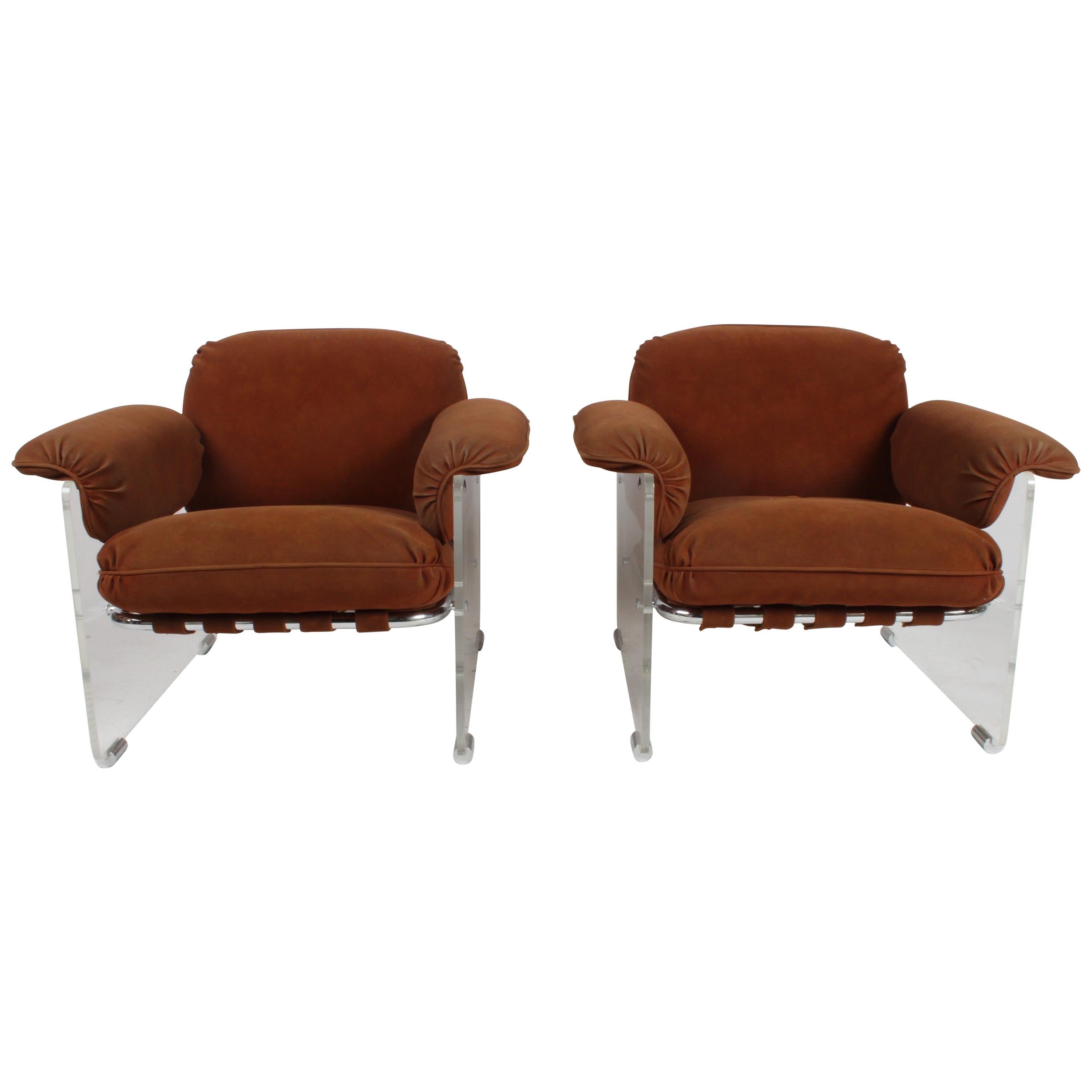 Pace Collection Argenta Lucite Lounge Chairs, circa 1970s